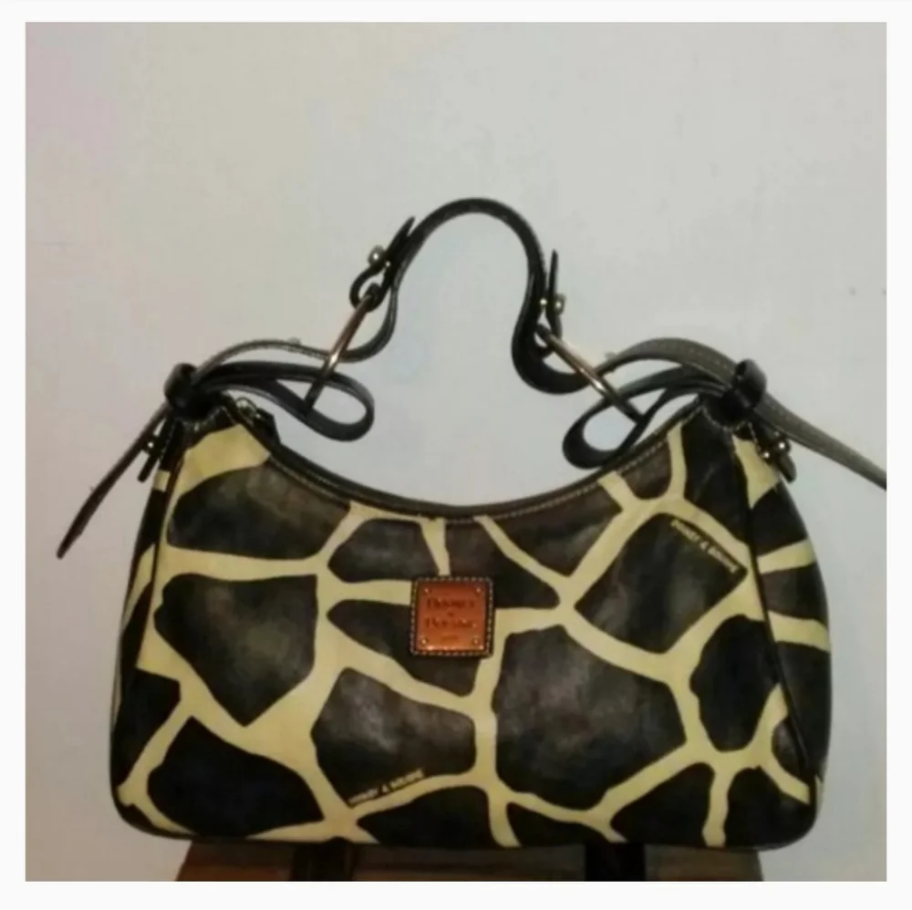Dooney and Bourke leather giraffe pattern handbag